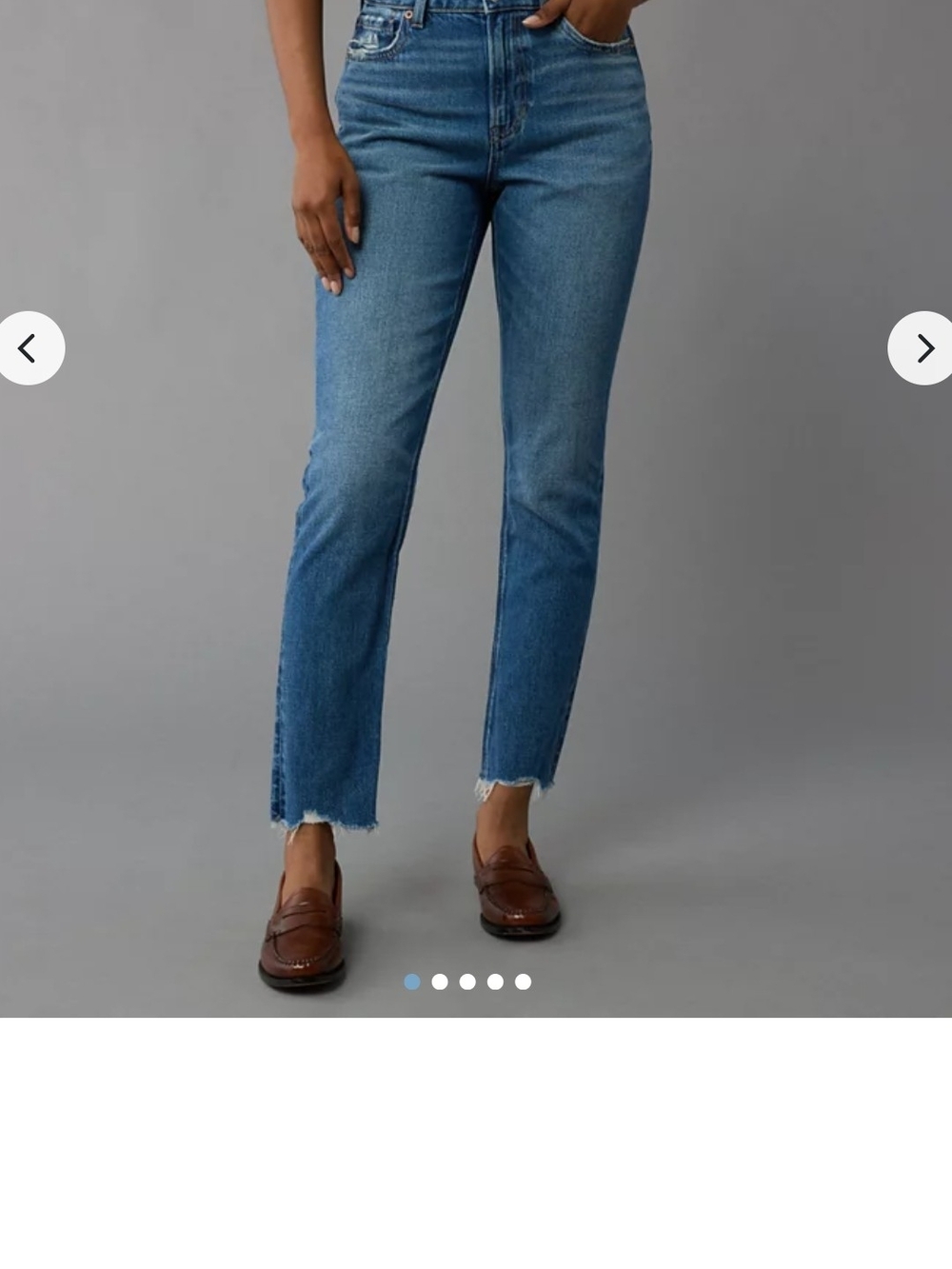 American Eagle Outfitters Straight-Leg Mom Jeans in Medium Blue Denim